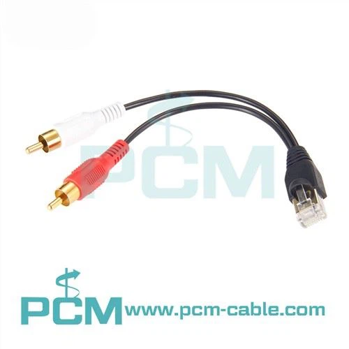 Penyesuai Pautan Kuasa Kabel RCA Male Ke RJ45