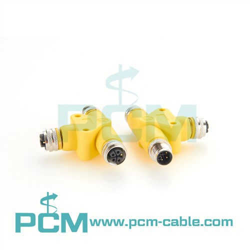 M12 T Pemisah 3 Pin 4 Pin 5 Pin 8 Pin Kod ABDK