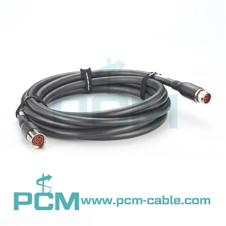 M23 8 Pin Male to Female Cordset for Robotics and Servo Motor Systems