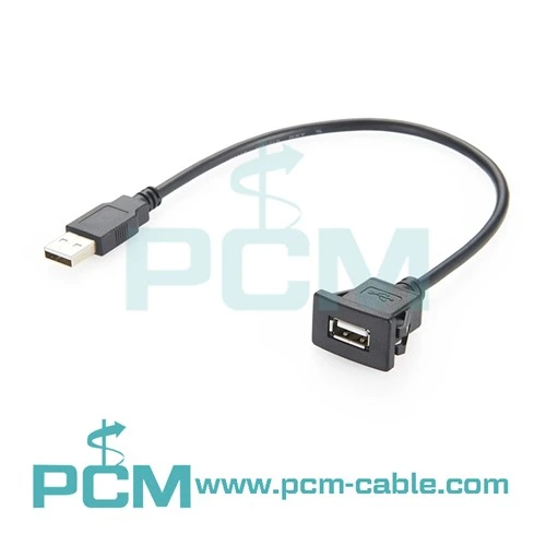 Snap dalam Panel Mount USB 2.0 Taipkan Kabel Sambungan