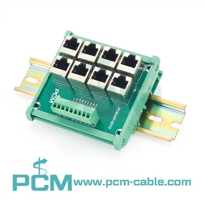 DIN Rel 8 Hala RJ45 Ke Papan Pecah Blok Terminal