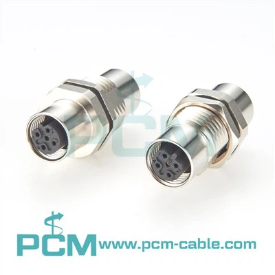 M12 B-Kod 5Pin Panel Feedthrough Penyambung