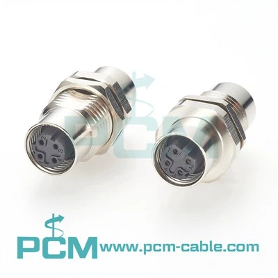 Penyambung Bulkhead M12 Ethernet Receptacle