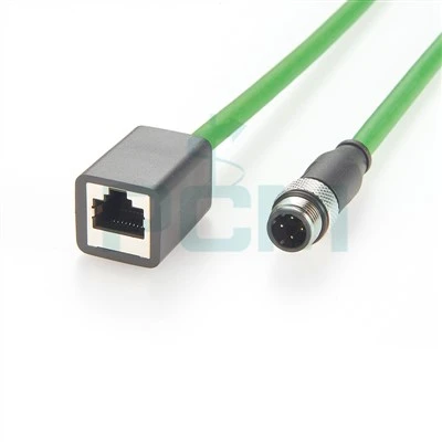 M12 Ke RJ45 PROFINET Tampal Kod D Kod M12 Palam Pada RJ45 Perempuan