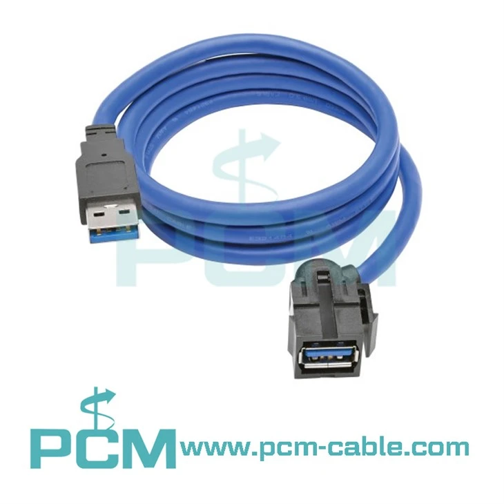 USB 3.0 Kabel Sambungan Pengganding Pemasangan Panel Keystone Bersudut